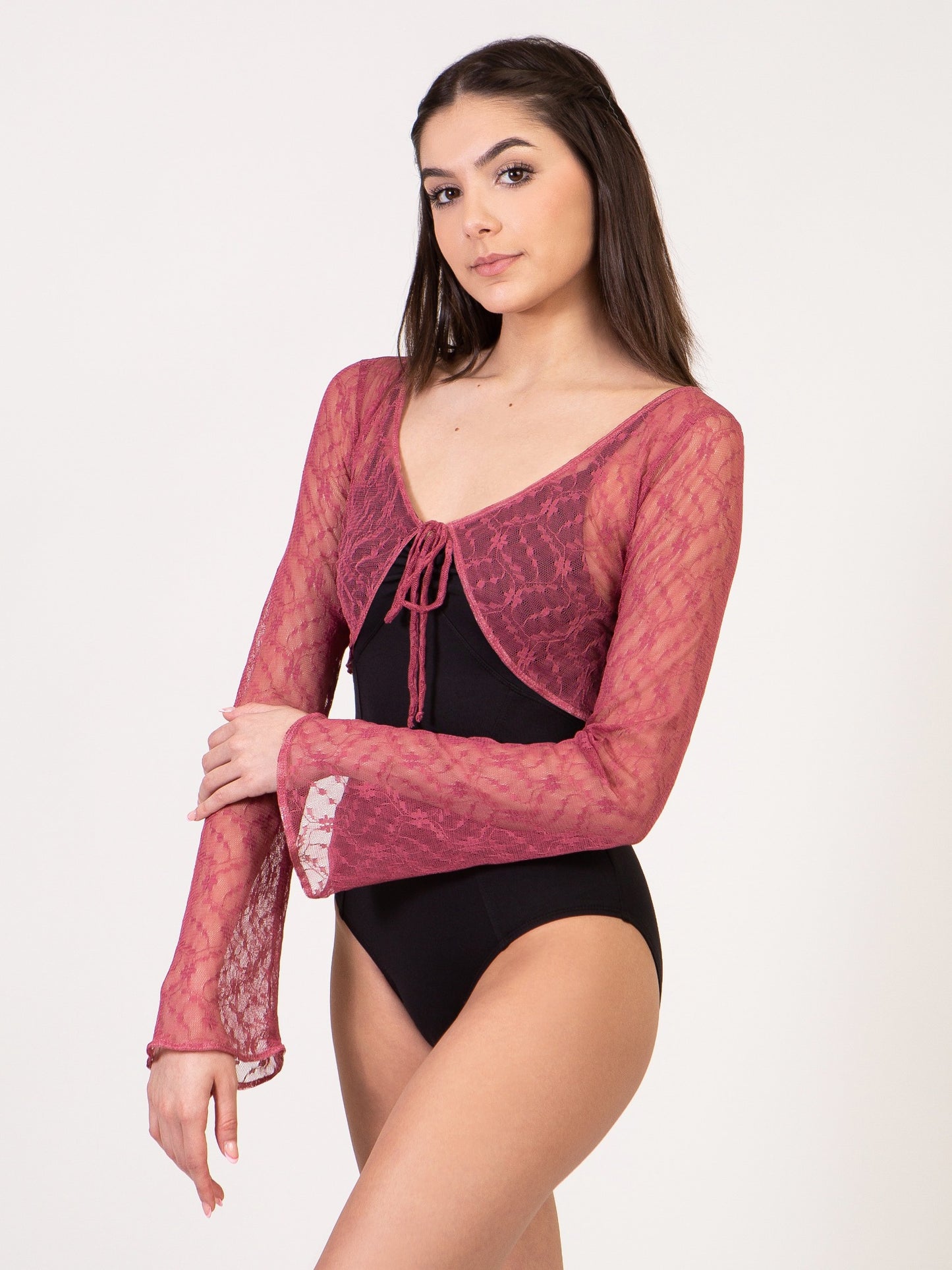 Chateau Lace Front Tie Crop Top - 4019A