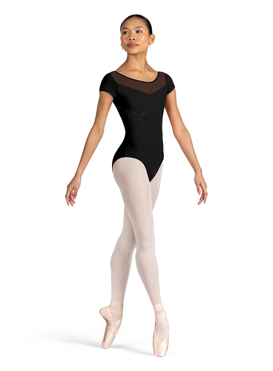 Aster Floral Cap Sleeve Leotard - L3352