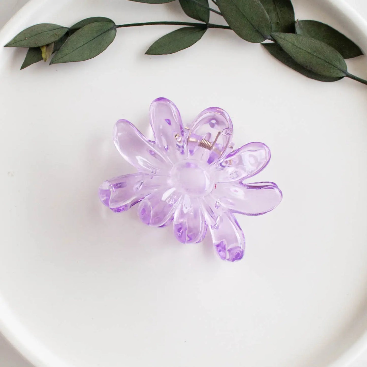 Clear Flower Hair Clips - Assorted Colors