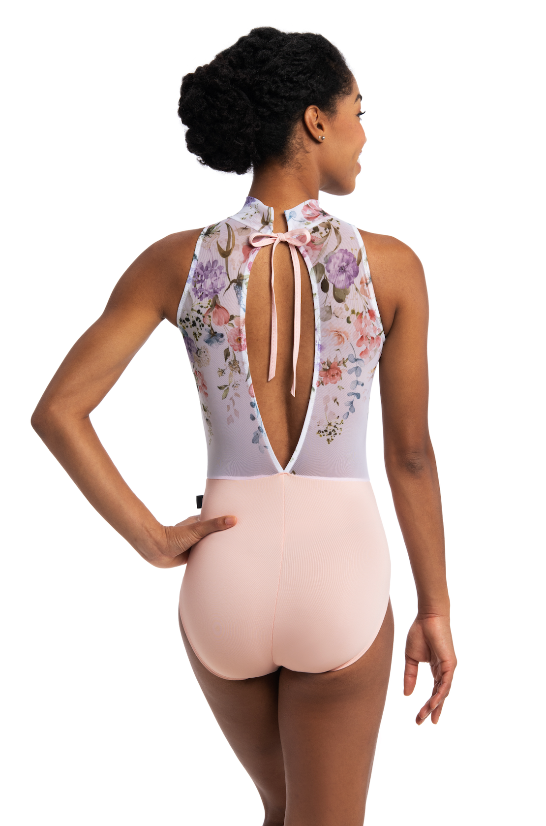 Gwyneth Leotard with Flora Print Mesh - 1138FA