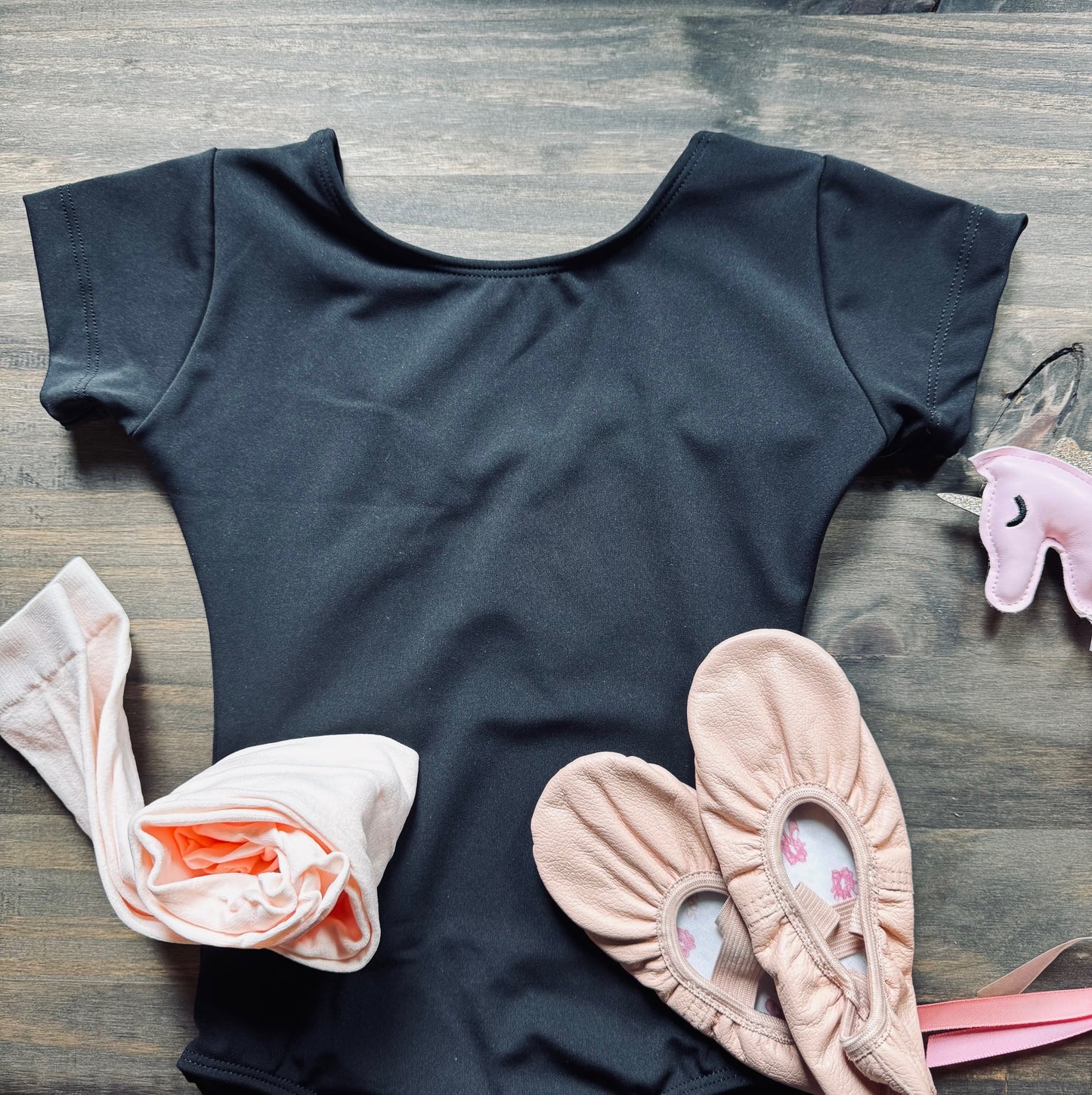 Beginner Ballet Kit - Black Leotard Size 2-4 - Footed Tights