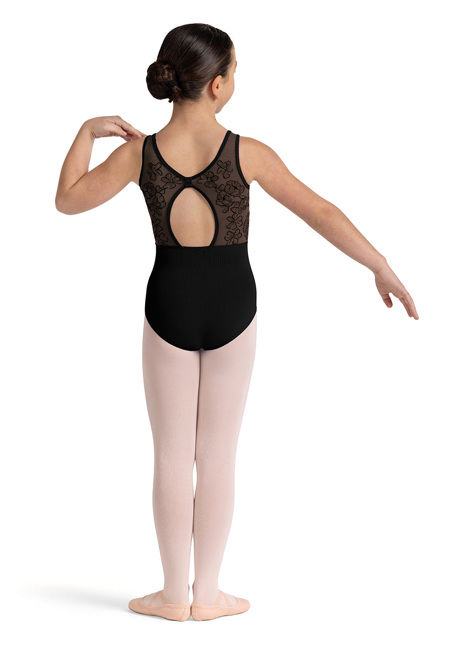 Girls Embroidered Keyhole Tank Leotard - CL50005