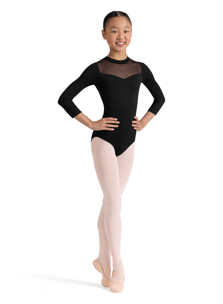 Girls Embroidered 3/4 Sleeve Leotard - CL60002