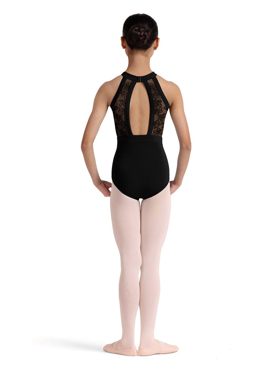 Girls Embroidered Halter Leotard - CL40003