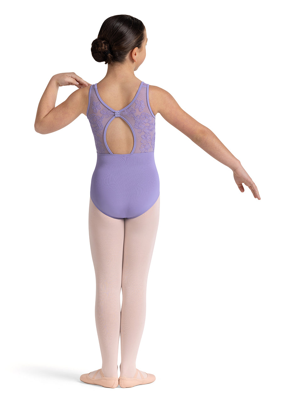 Girls Embroidered Keyhole Tank Leotard - CL50005
