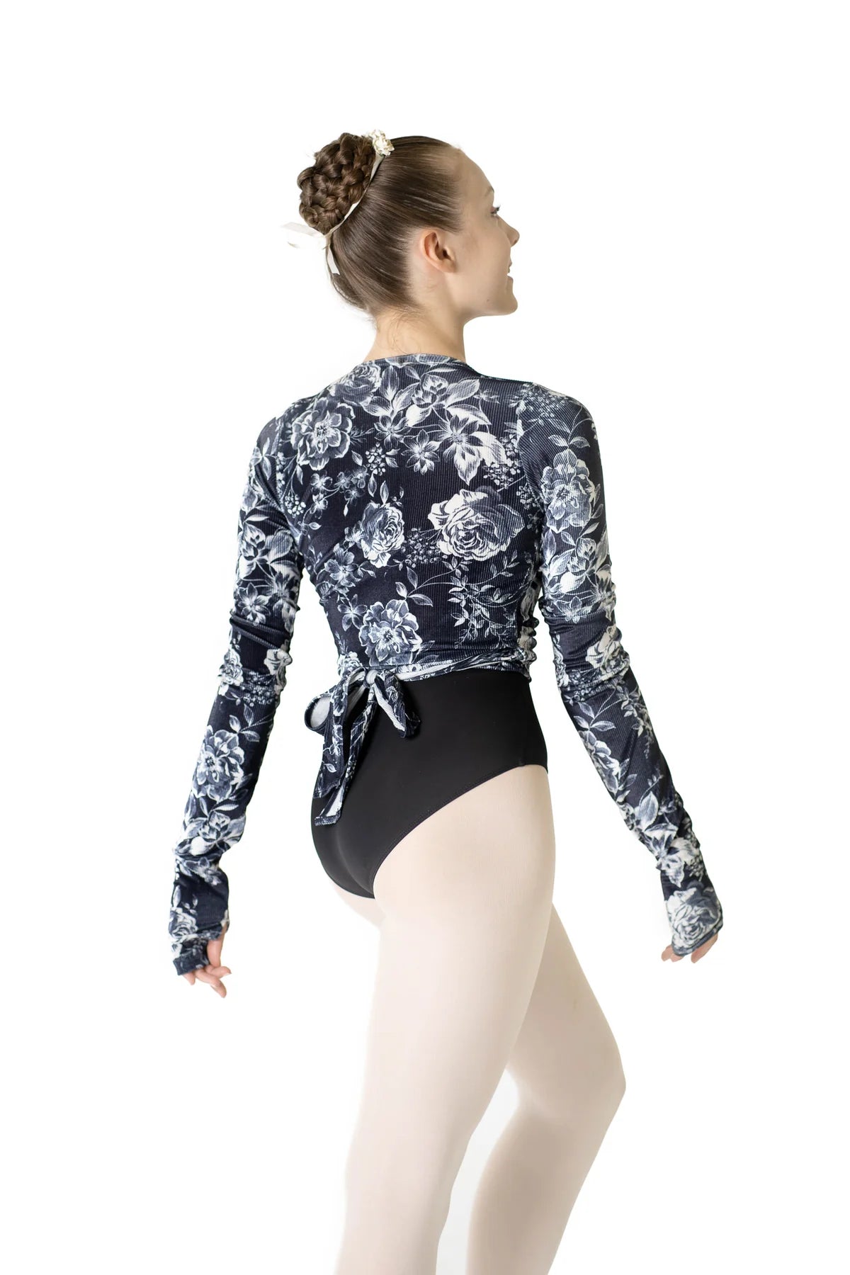 Cozy Crossover Print Wrap Top