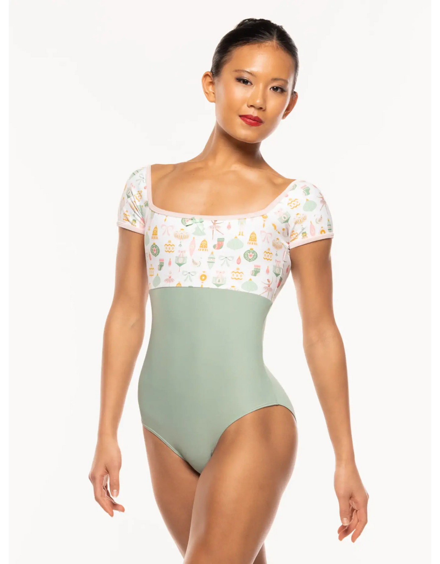Girls Jane Cap Sleeve Leotard - Nutcracker Ornaments