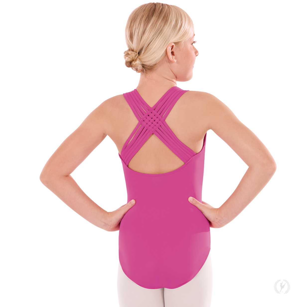Girls Black Strappy Back Tank Leotard - 4493c