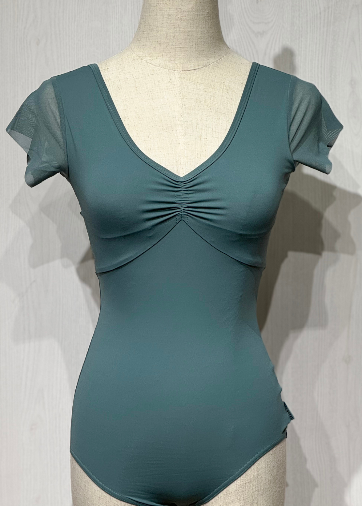 Leia Mesh Cap Sleeve Leotard