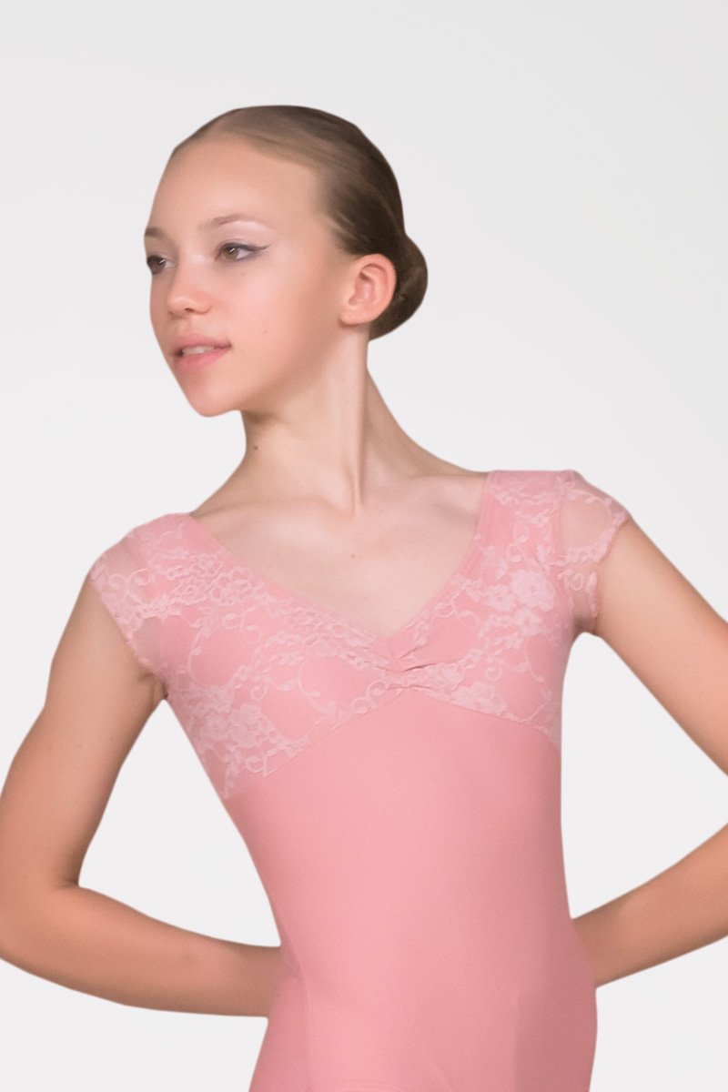 Lace Cap Sleeve Leotard - 210