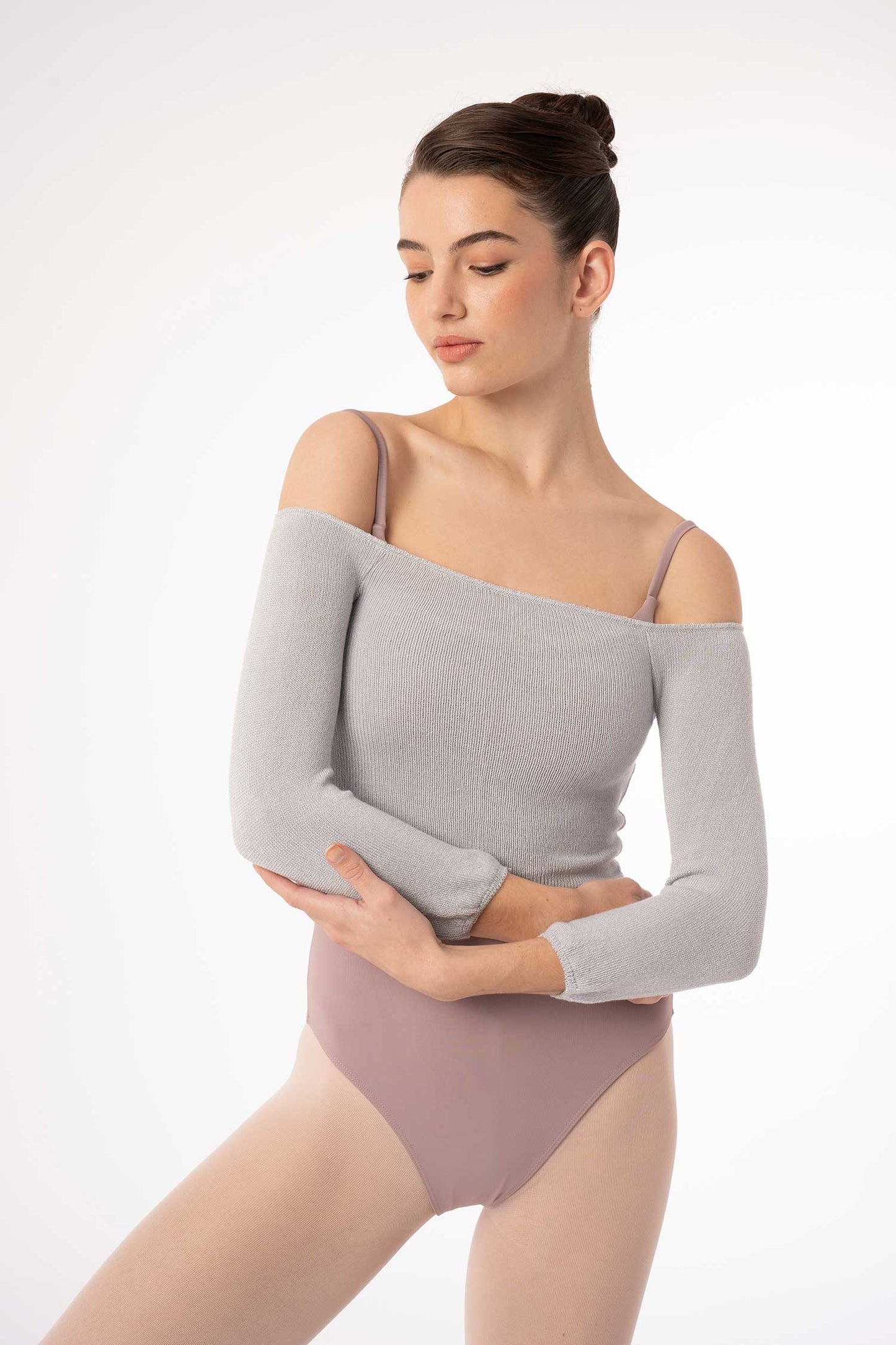 Donatella Bamboo Knit 3/4 Sleeve Crop Layering Sweater - 6620