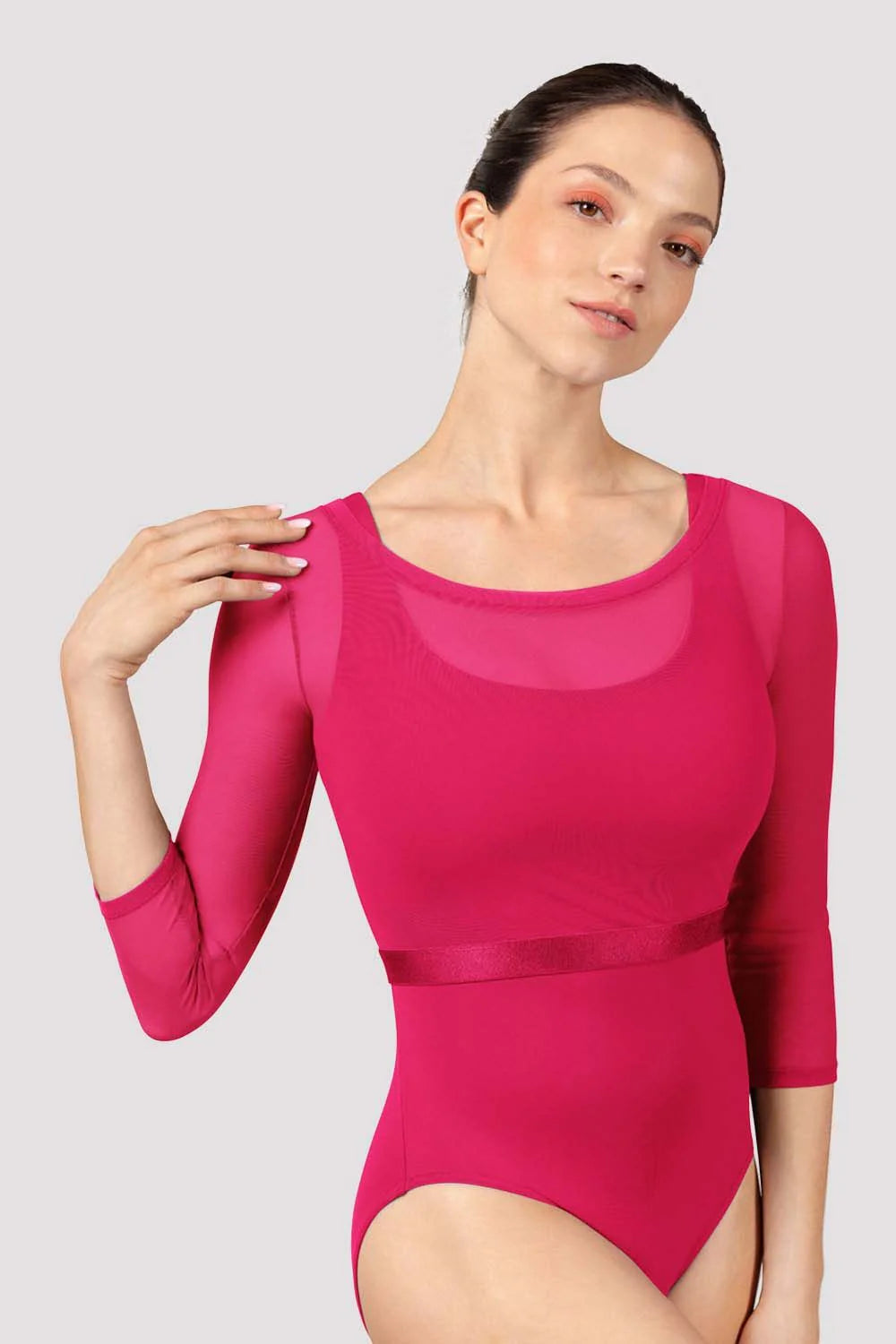 3/4 Sleeve Mesh Top - M7064