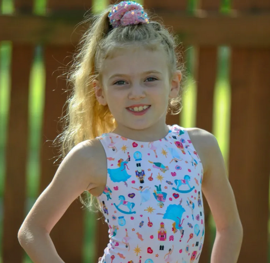 Girls Nutcracker Print Tank Leotard - LE107