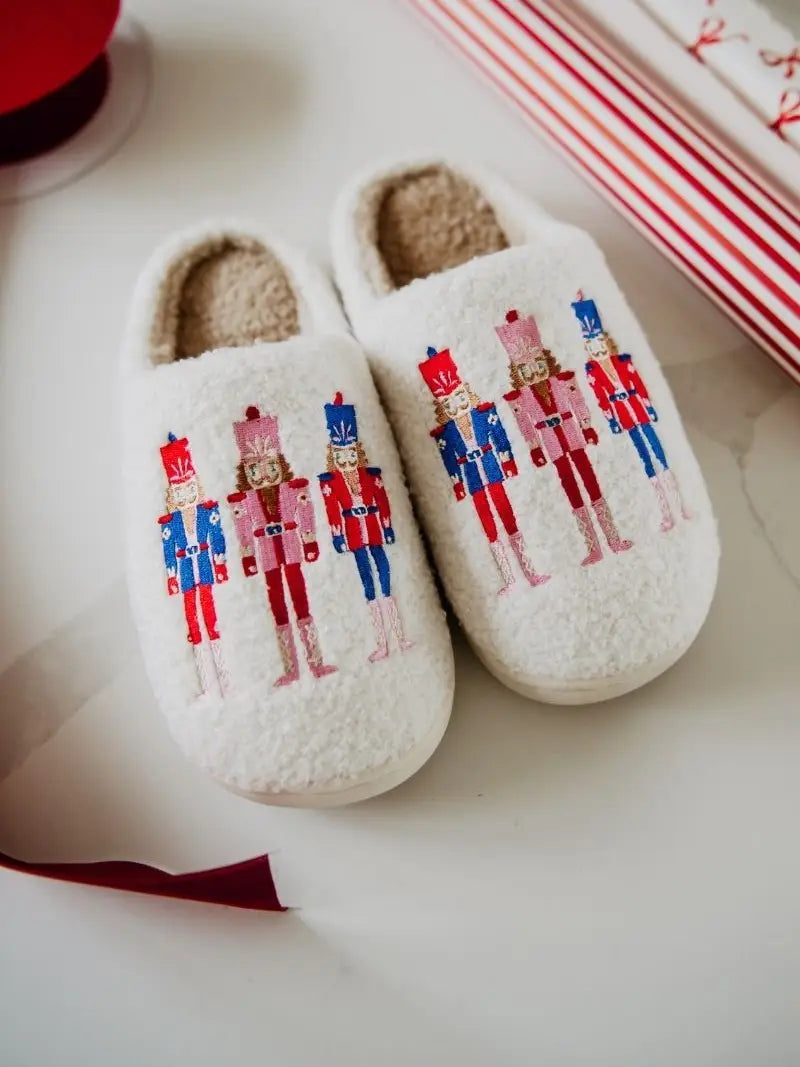 Nutcracker Sherpa Slippers