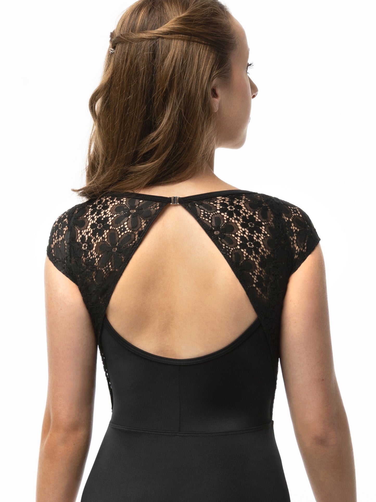 Camisole Leotard with Cap Sleeve Lace Overlay - 2555A