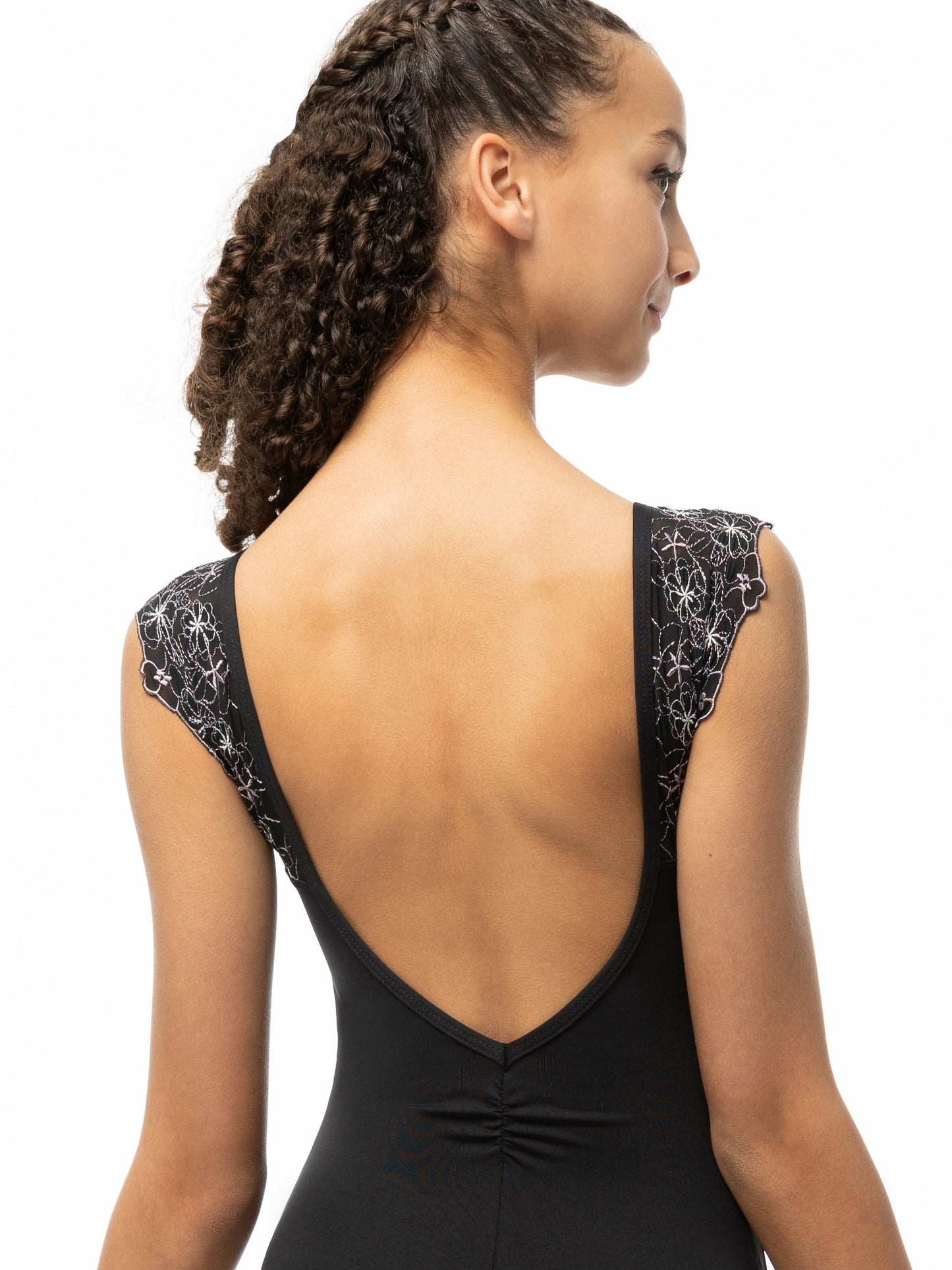 Flutter Sleeve Embroidered Leotard - 2576A