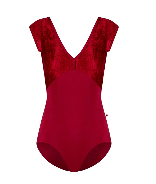 Alicia Velvet Cap Sleeve Leotard - Berry