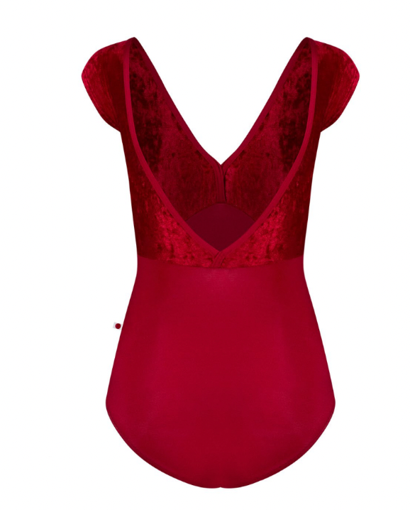 Alicia Velvet Cap Sleeve Leotard - Berry