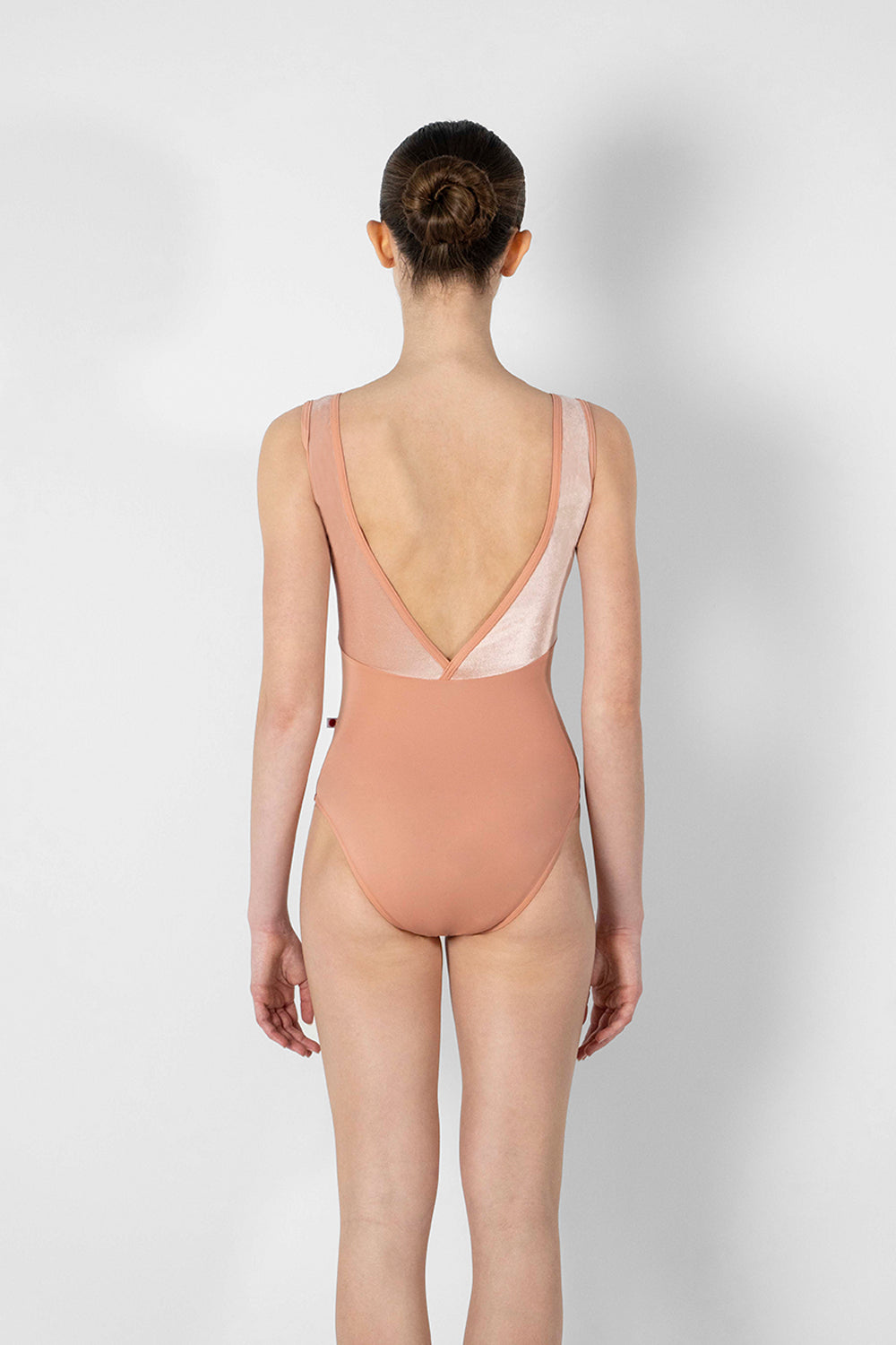 Alicia Velvet Tank Leotard - Blush
