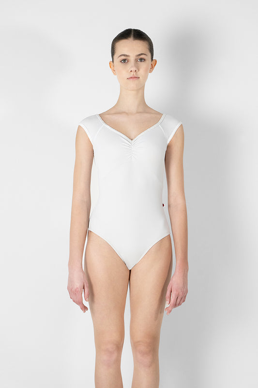 Elli Cap Sleeve Leotard - White