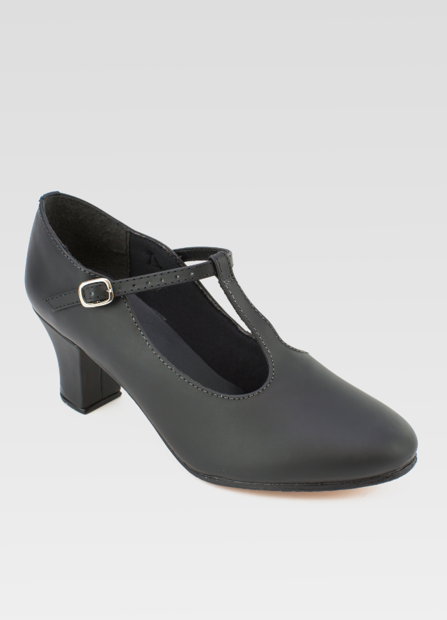 Christa Leather T-Strap Character Shoe - CH54