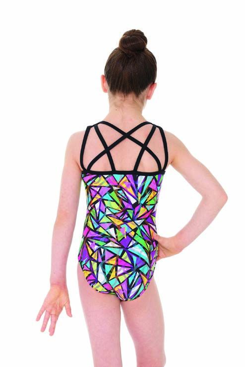Girls Strappy Back Gymnastics Leotard with matching scrunchie- 27851