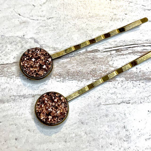 Druzy Bobby Pins
