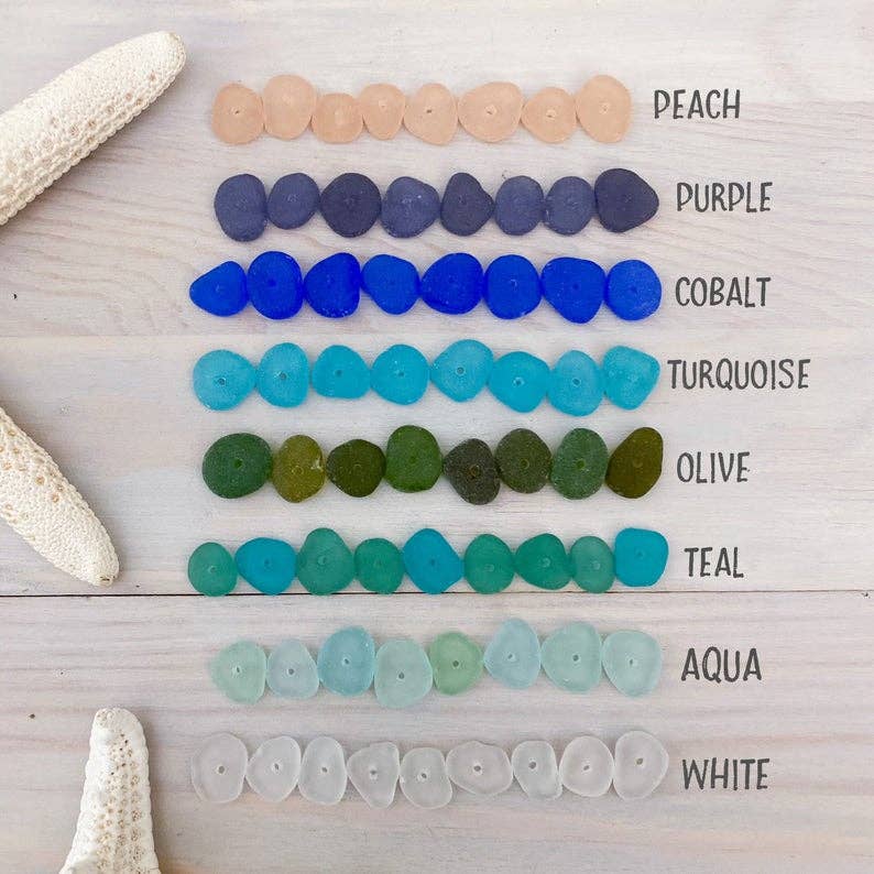 Sea Glass and Pearl Necklace - Assorted Colors