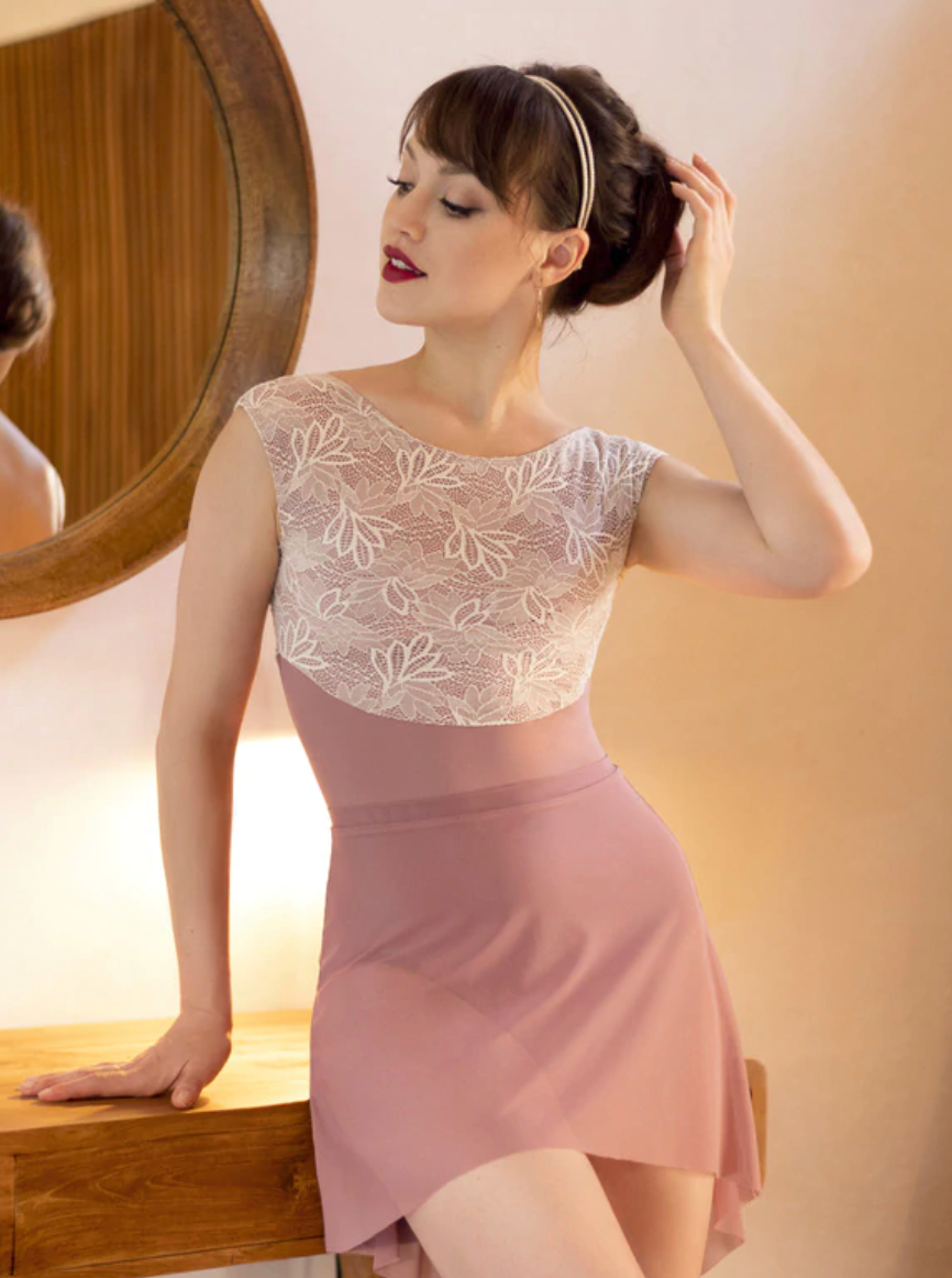 Girls Lilli Leotard with Lotus Lace