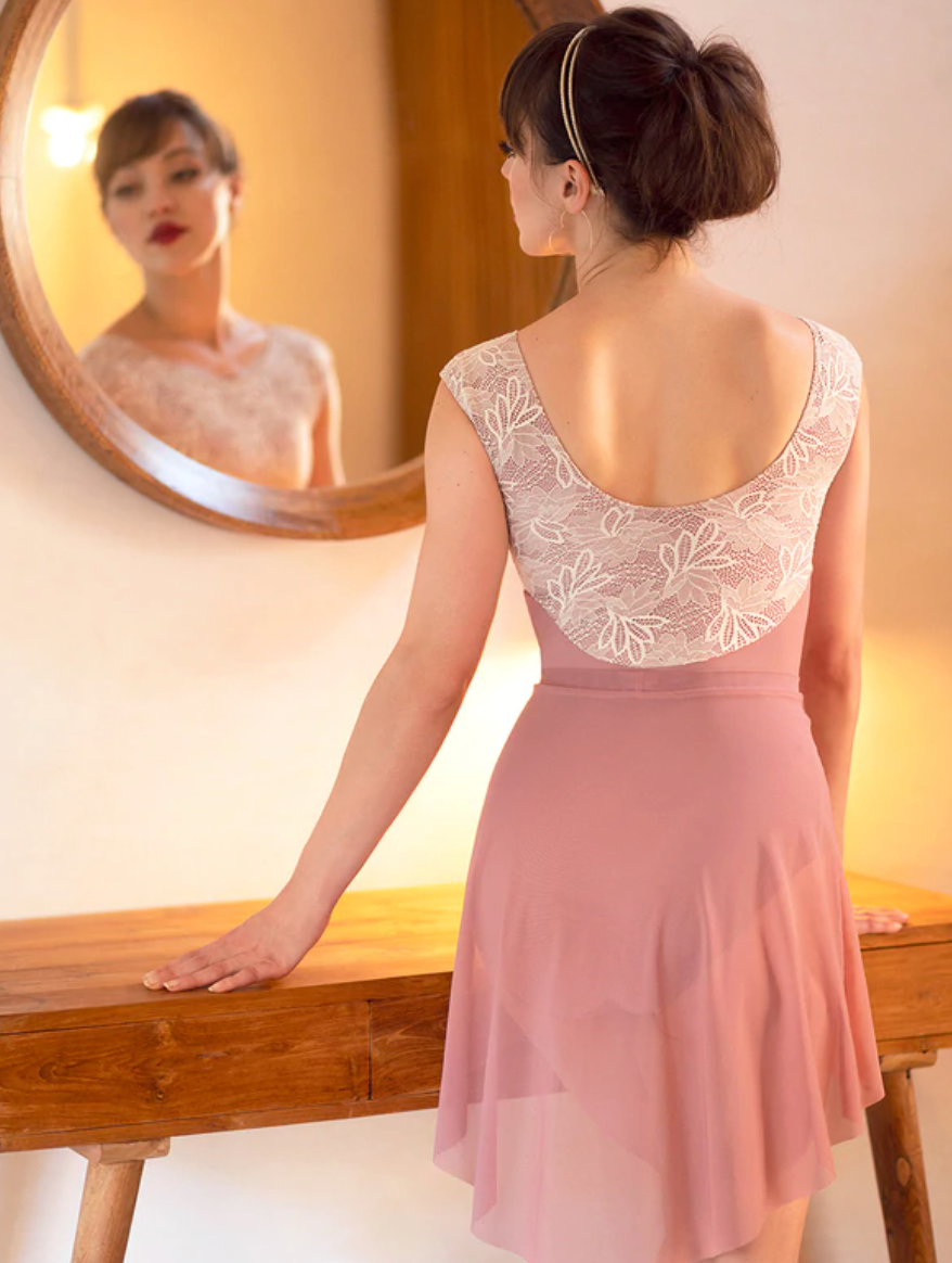 Girls Lilli Leotard with Lotus Lace