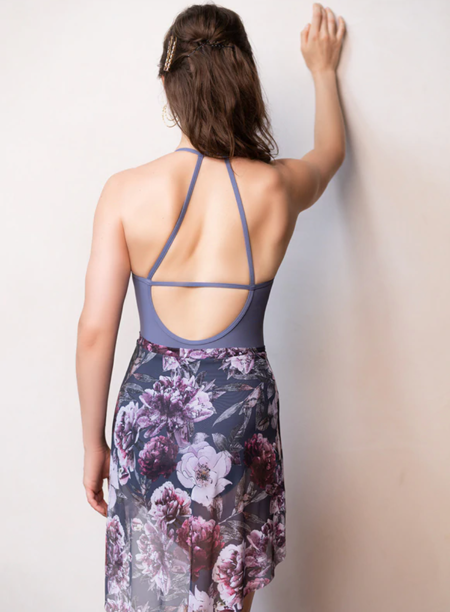 Mid High-Low Skirt in Dark Romance Mesh
