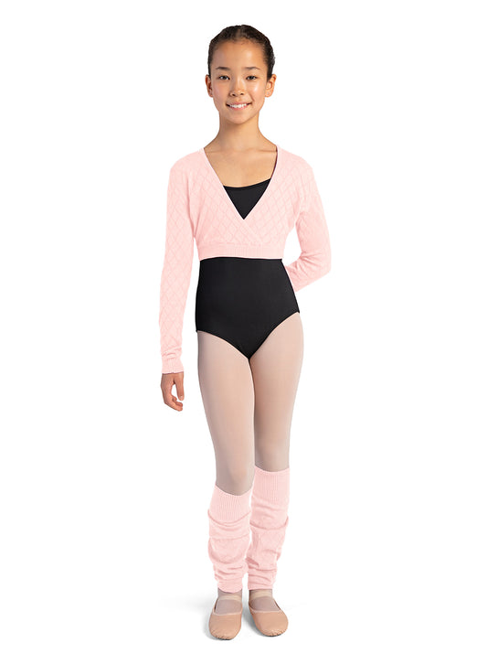 Girls Diamond Knit Wrap Sweater - CZ3149