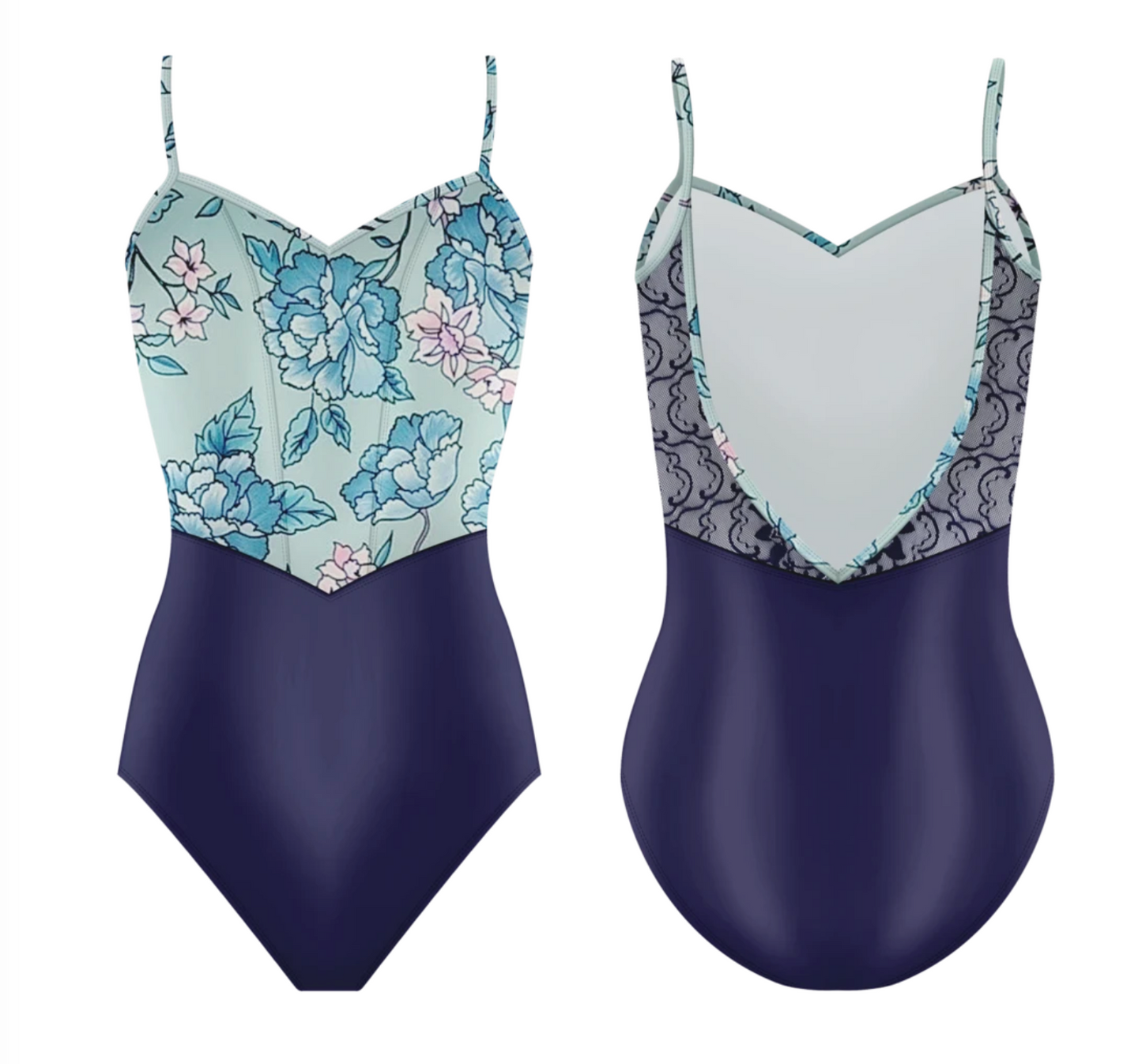 Girls Chanelle Leotard in Dehlia Print