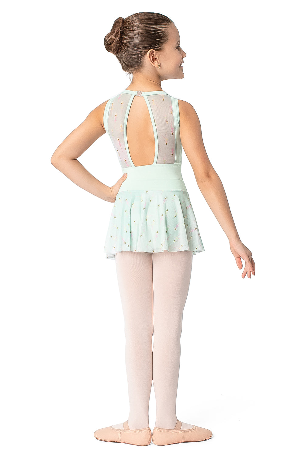 Girls Tank Leotard with Ballet Mesh - L2261