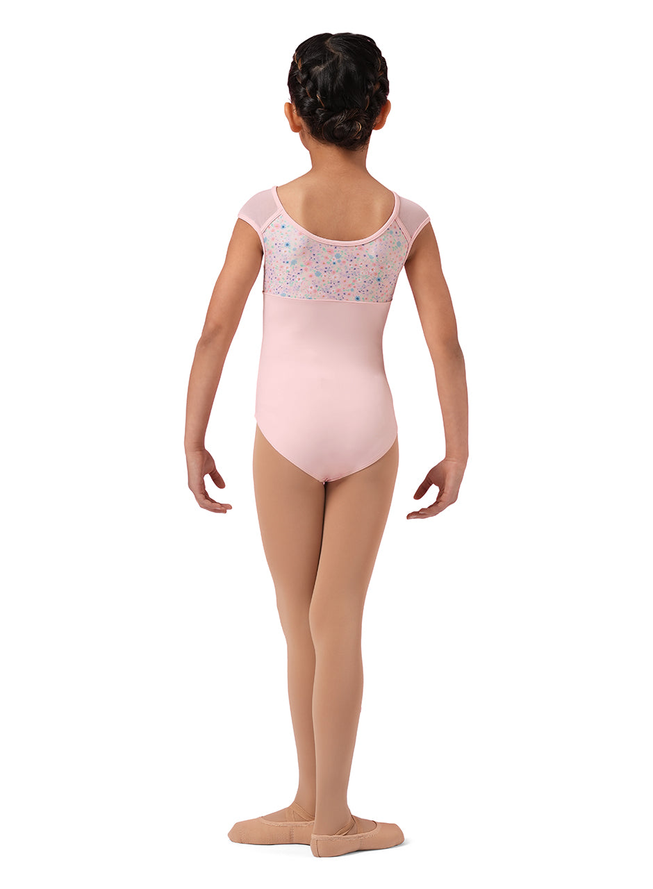 Girls Floral Cap Sleeve Leotard - M1555C