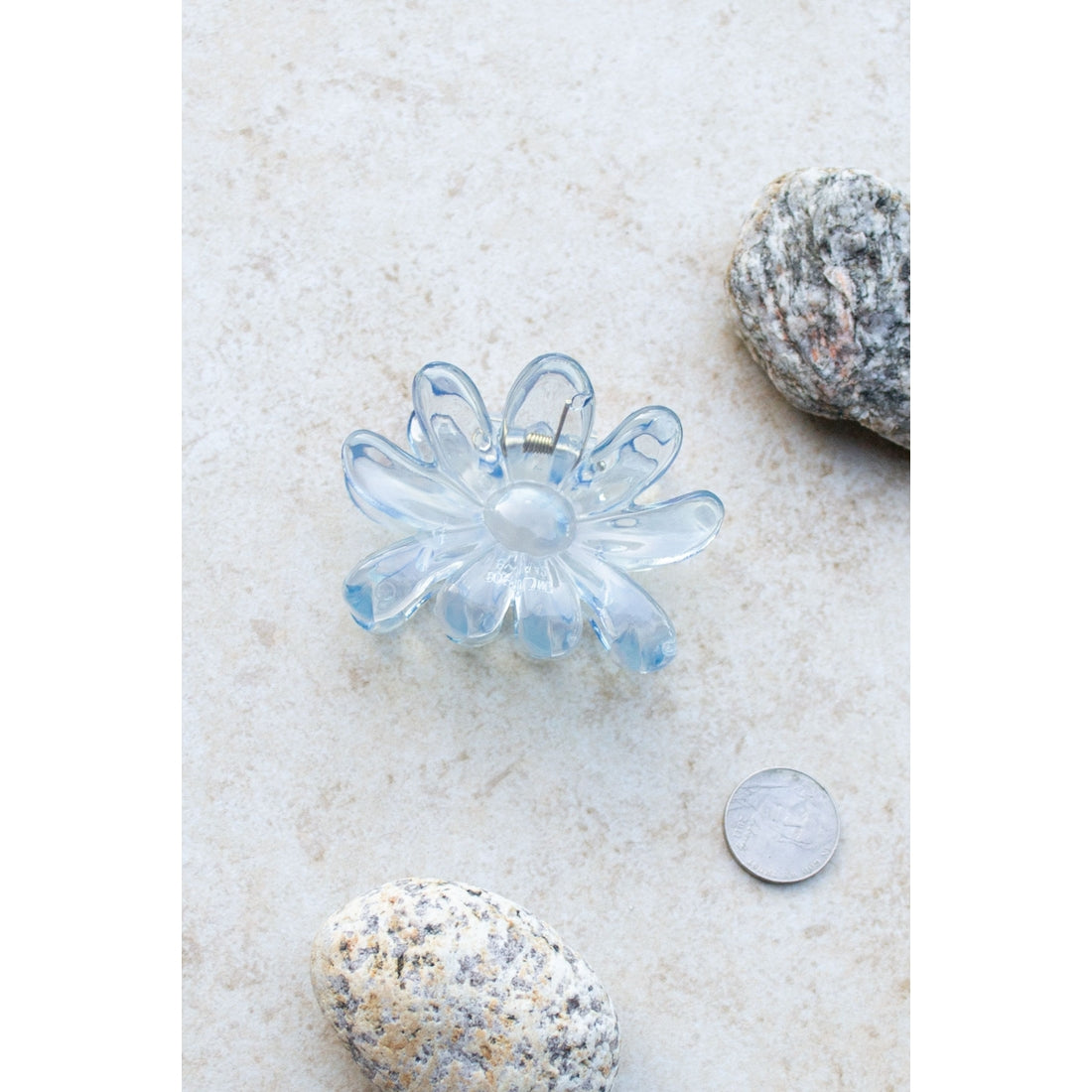 Clear Flower Hair Clips - Assorted Colors