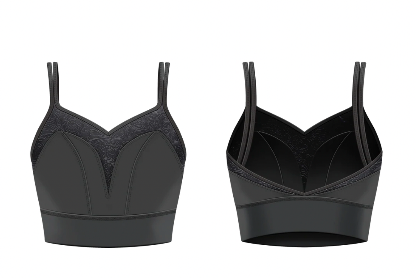 Valentina Crop Top with Velvet Trim