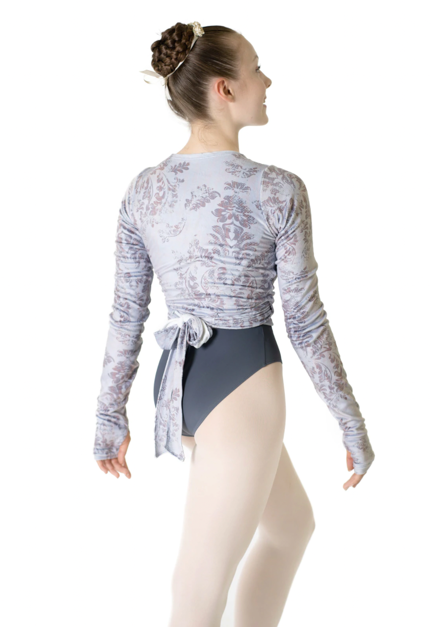 Cozy Crossover Print Wrap Top