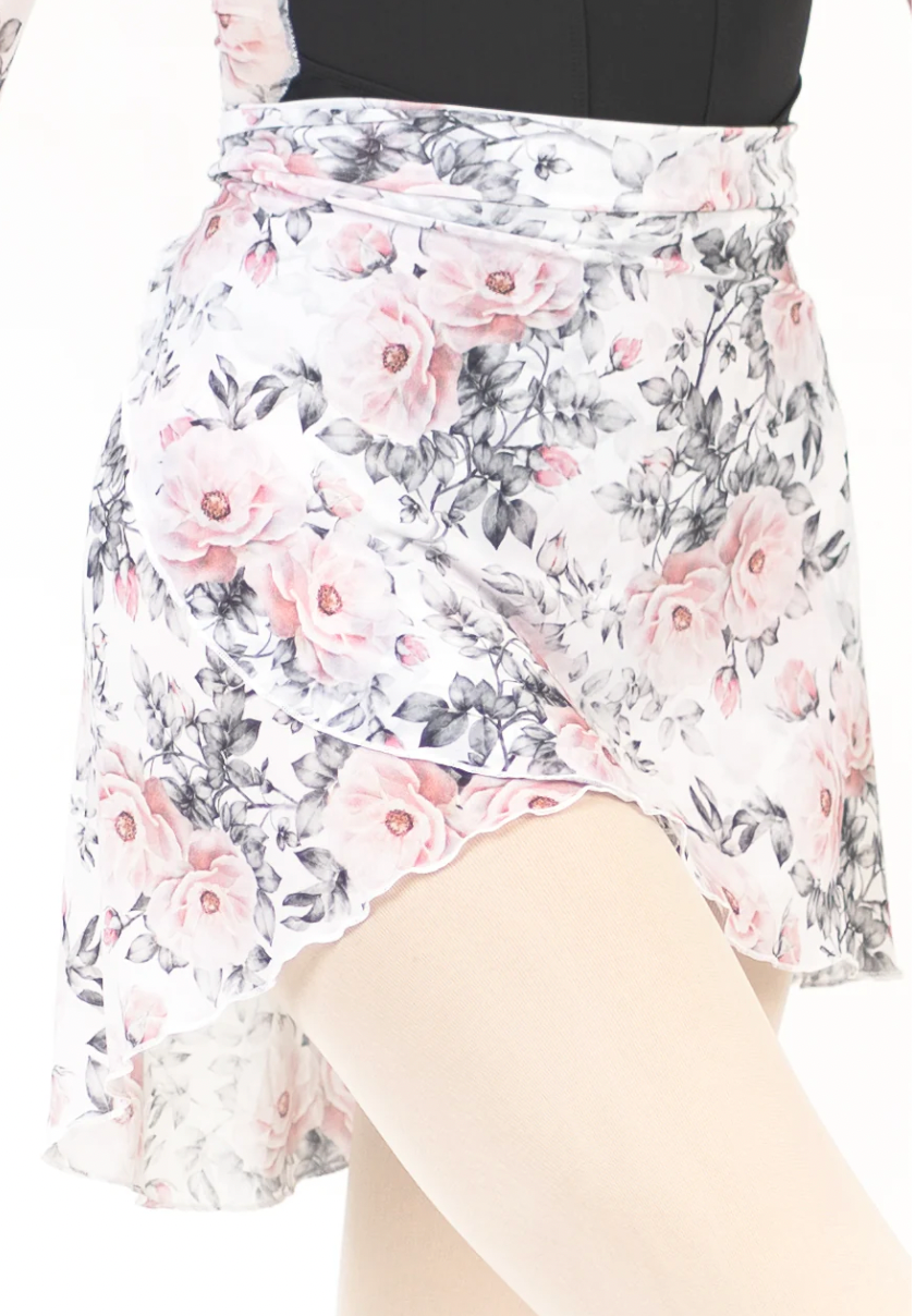 Delphine Wrap Skirt in Rose Mesh