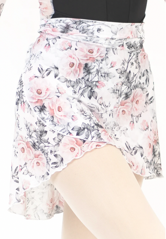 Delphine Wrap Skirt in Rose Mesh