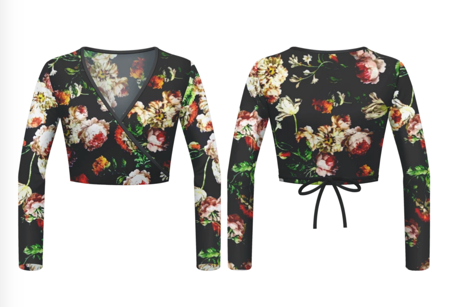 Floral Velvet Wrap Top