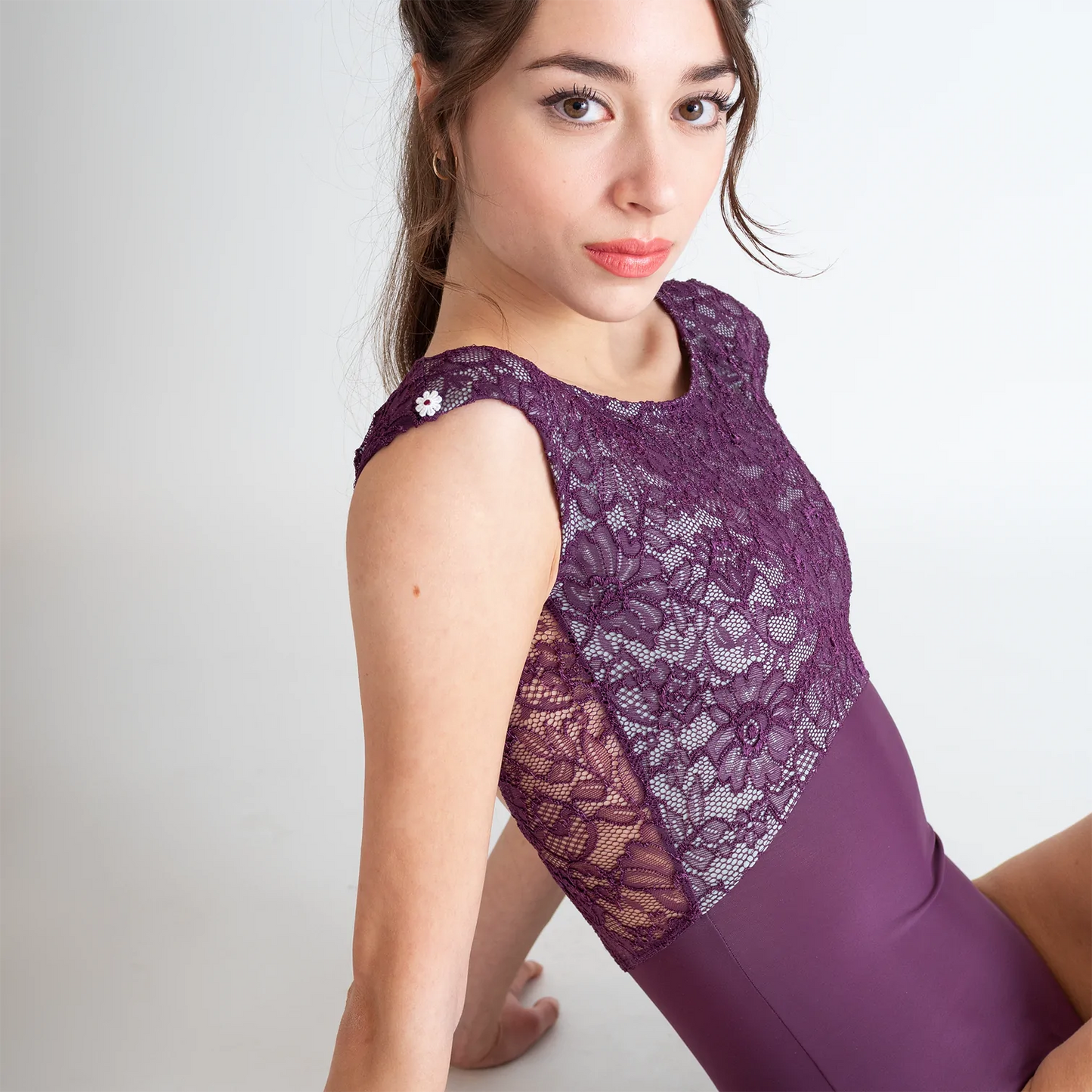 Minerva Cap Sleeve Leotard -Vinaccia