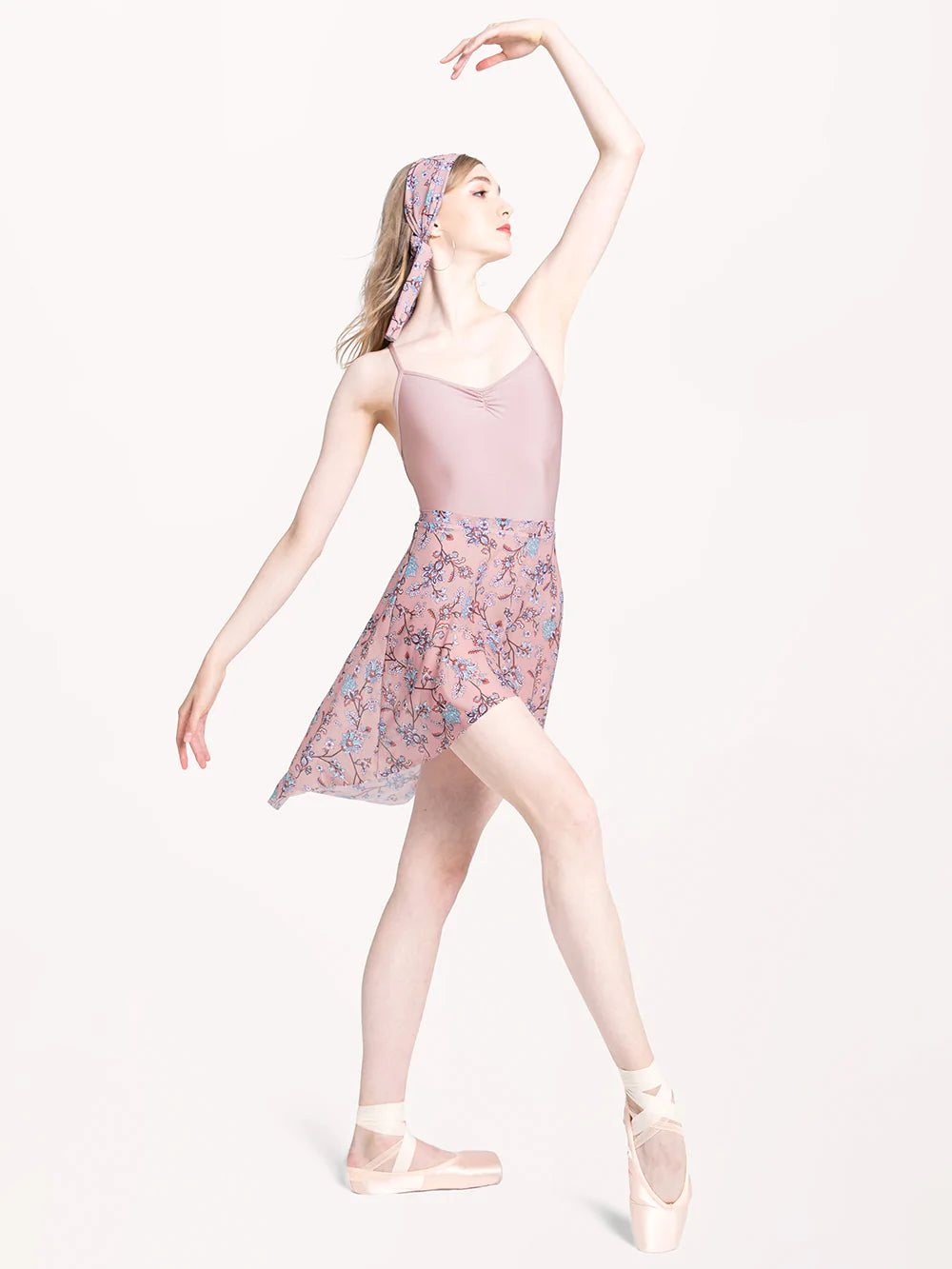 Dramatic High Low Skirt in Pink Crescendo Mesh