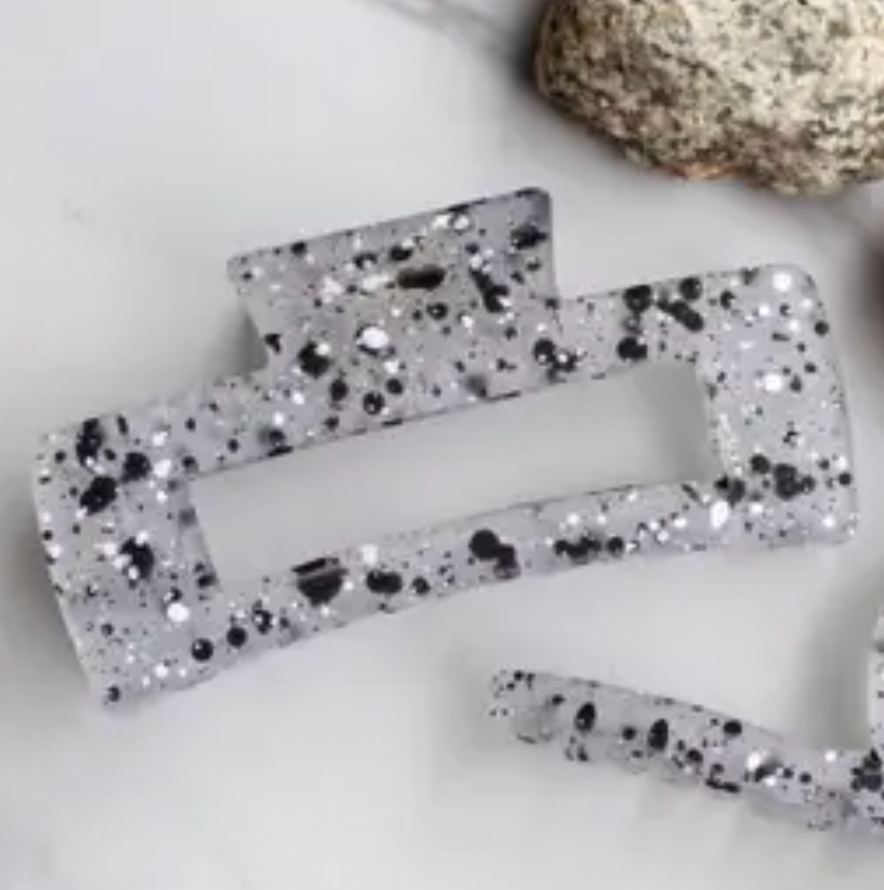 Long Rectangular Hair Clip - Confetti