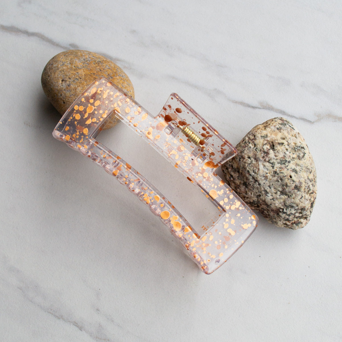 Long Rectangular Hair Clip - Confetti