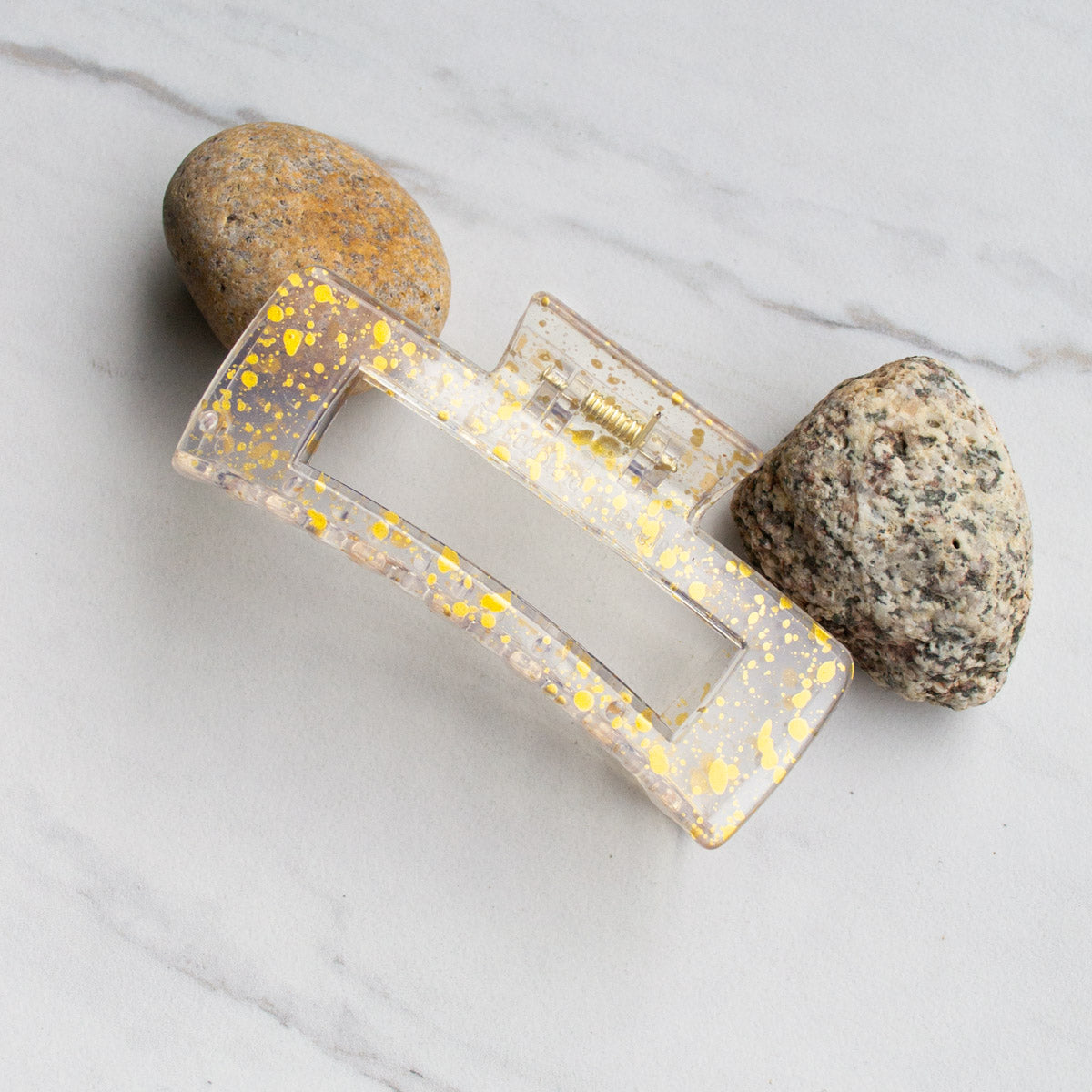 Long Rectangular Hair Clip - Confetti