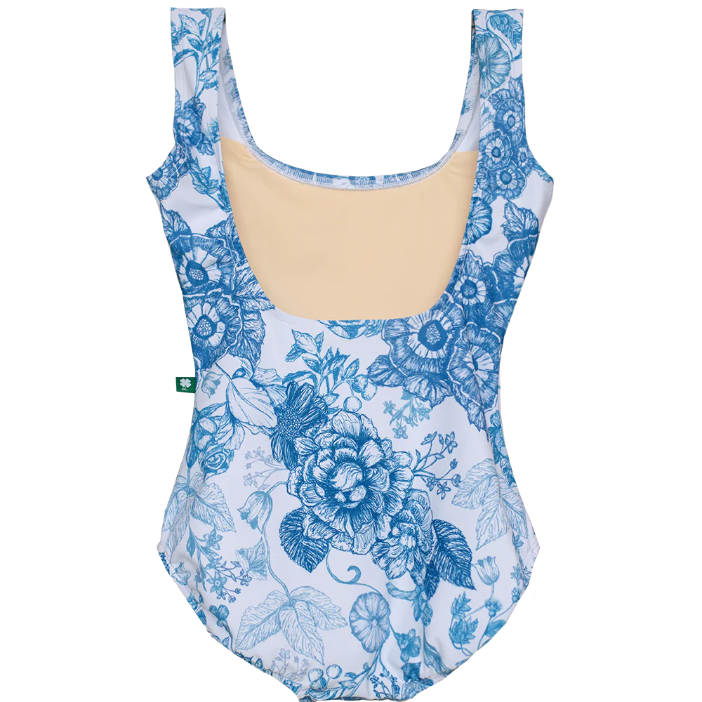 Crescent Tank Leotard in Teacup Print