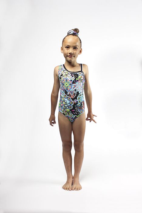Asymmetrical Gymnastics Leotard with Matching Scrunchie - 27806