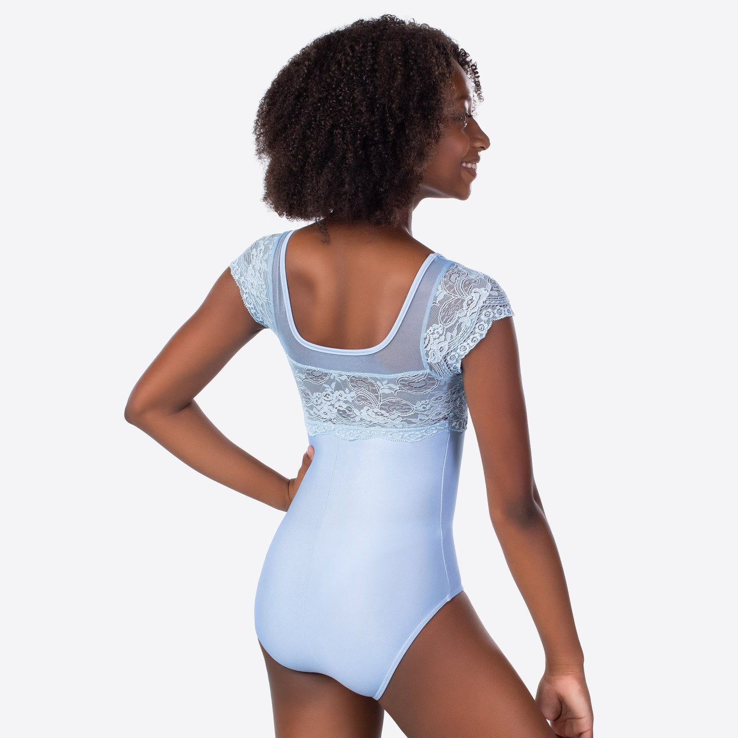 Girls Lace Cap Sleeve Leotard - SDE1814