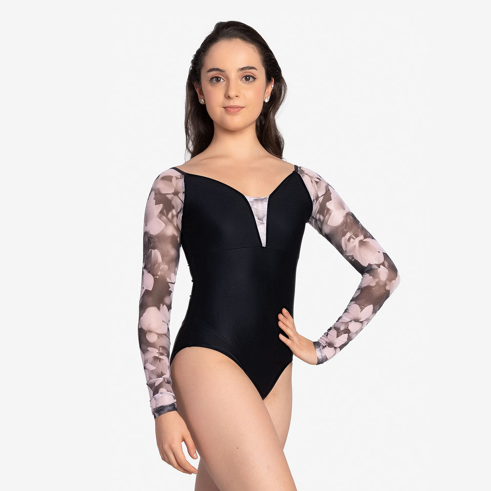 Mesh Long Sleeve Leotard - RDE2406